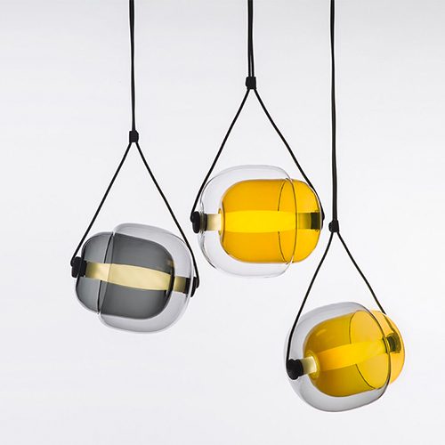 Brokis Capsula Yellow Glass LED Pendant Light