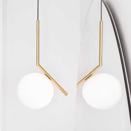 Flos IC Style Chrome Glass Pendant Light