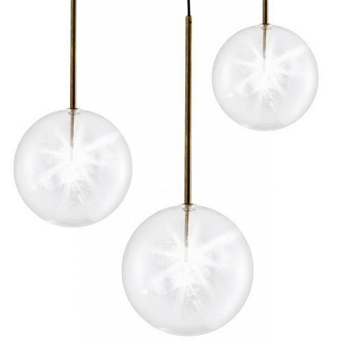 Bolle Glass and Iron Chandelier