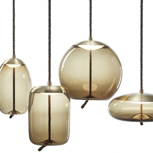 Brokis Knot Blue Glass Pendant Light