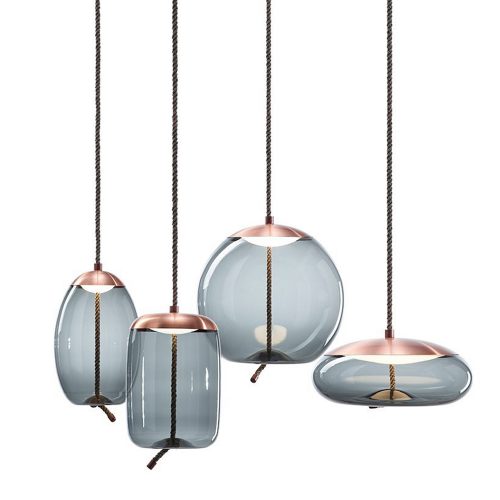 Brokis Knot Blue Glass Pendant Light