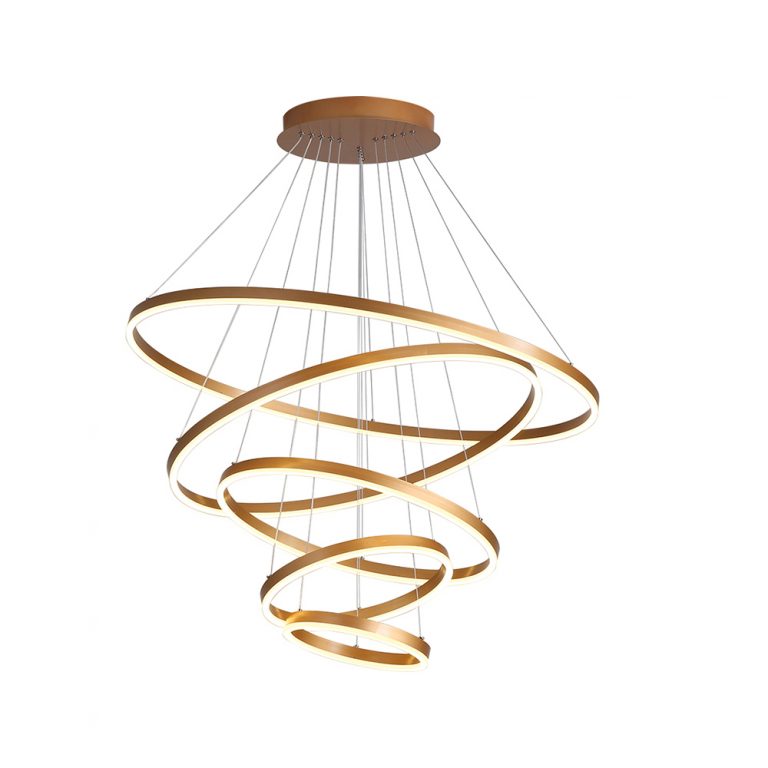 Circle LED chandelier Gold – One Two modern lighting factory