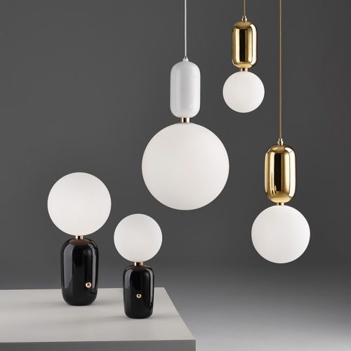 Aballs Black LED Table Lamp Set
