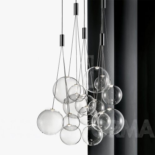 Random LED Amber Glass Pendant Light