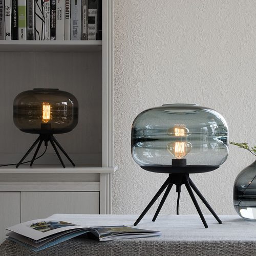 Casamotion Optic Blue Glass Table Lamp