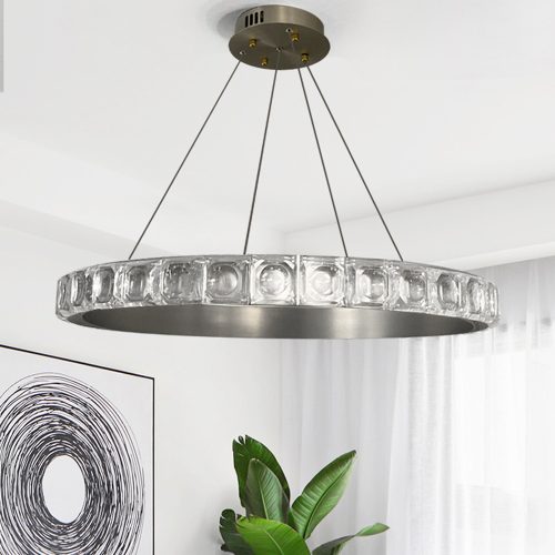 Aura Ring LED Stainless Steel Chandelier