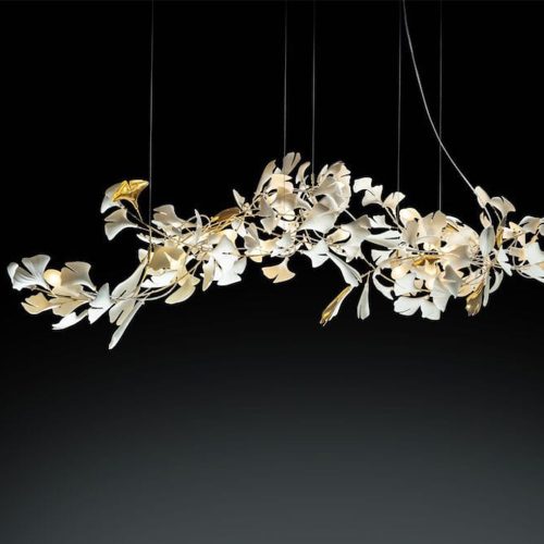 Bespoke Light Sculpture Ginkgo Chandelier – One Two Modern Lighting Factory