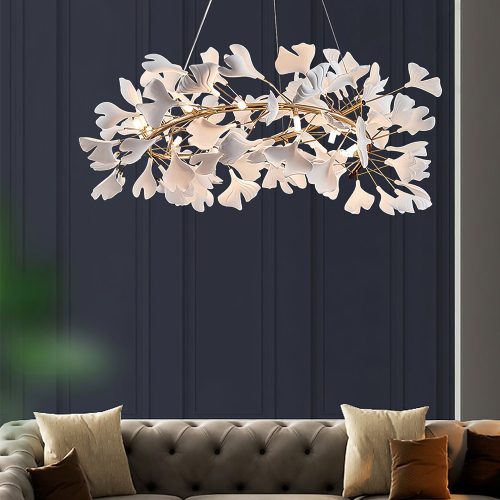 Bespoke Light Sculpture Ginkgo Chandelier – One Two Modern Lighting Factory