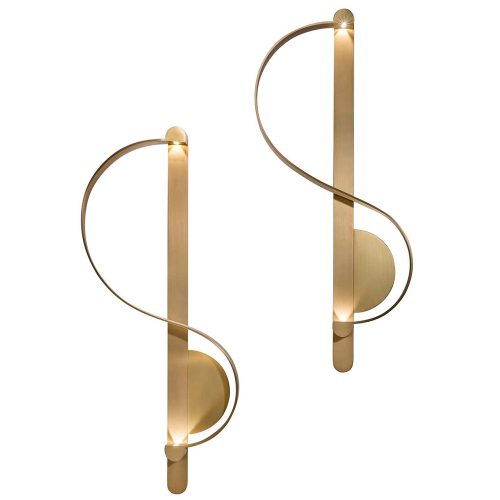 Clé De Sol Gilded Brass LED Sconce