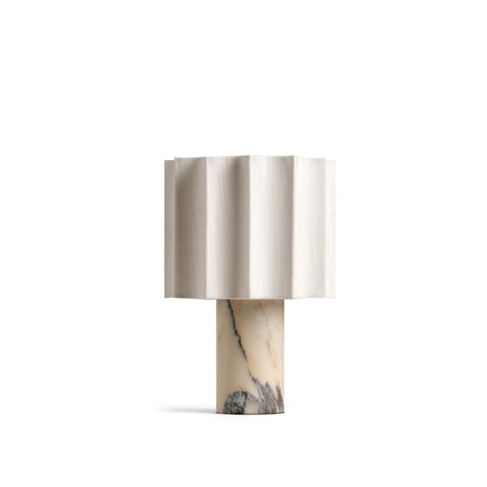 Valli - Viola Calacatta Marble And Linen Rechargeable Table Lamp