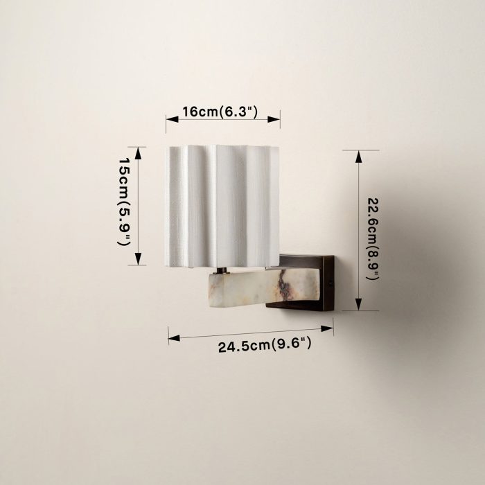 Viotti - Calacatta Viola marble and linen wall light - Image 3